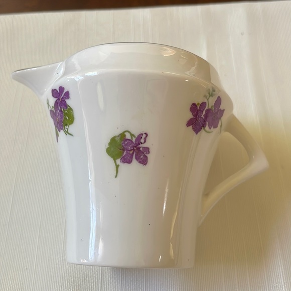 Royal Crown Porcelain Creamer Pitcher England African Violet flower pattern - Picture 3 of 8